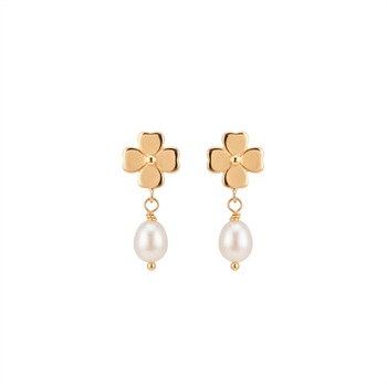 Clover and Pearl ørestikker forgyldt søl, fra Christina Jewelry & Watches